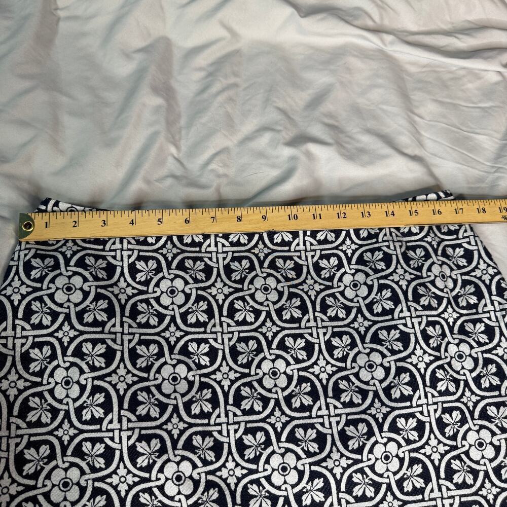 Talbots Women's sz 12 Navy Lattice Floral Medallion Print Skirt Mediterranean - Picture 6 of 7